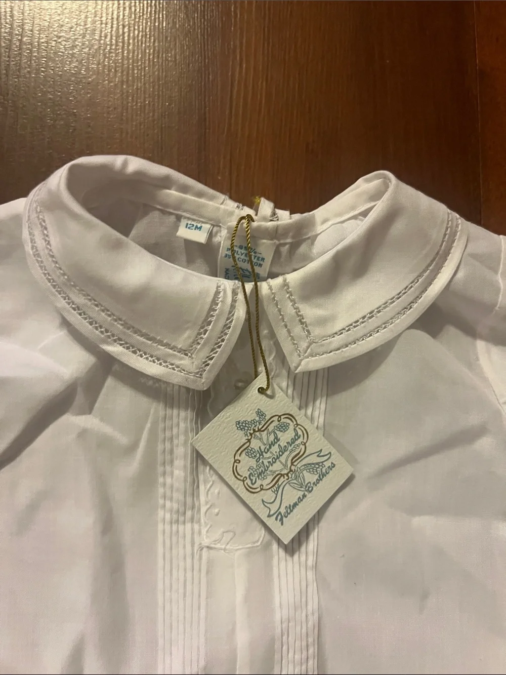 Feltman Brothers Hand Embroidered Christening Short Set Size 12 Months